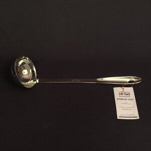 ALL CLAD Large Stainless Steel Round Ladle 15” Server NWT